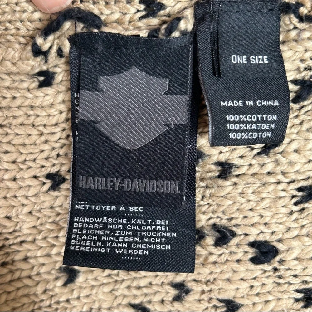 Harley Davidson VTG cotton neck warmer logo Biker Moto cowl Knit